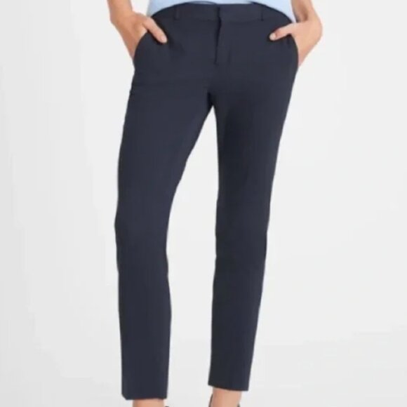 Banana Republic Avery Midrise Straight - Fit Ankle Pants - Navy - Size 0 - Picture 1 of 5